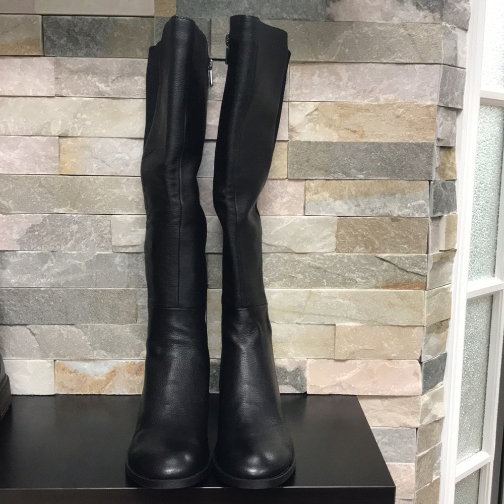 🎁 Kenneth Cole Levon Leather & Rib Knit Knee High Boot - Picture 7 of 9